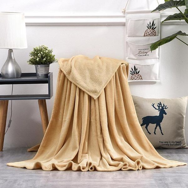 

blankets solid color red grey orange flannel blanket thicken winter bed sheet office sofa travel throw for children adult