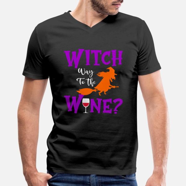 

witch way to the wine t shirt men design tee shirt plus size 3xl costume gift funny casual spring cool shirt
