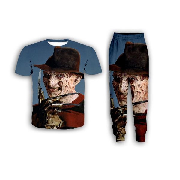 Nuova Fashion Women/Mens A Nightmare on Elm Street Freddy Krueger T-shirt con stampa 3D Funny 3D + pantaloni da jogger set da tuta casusal set S15