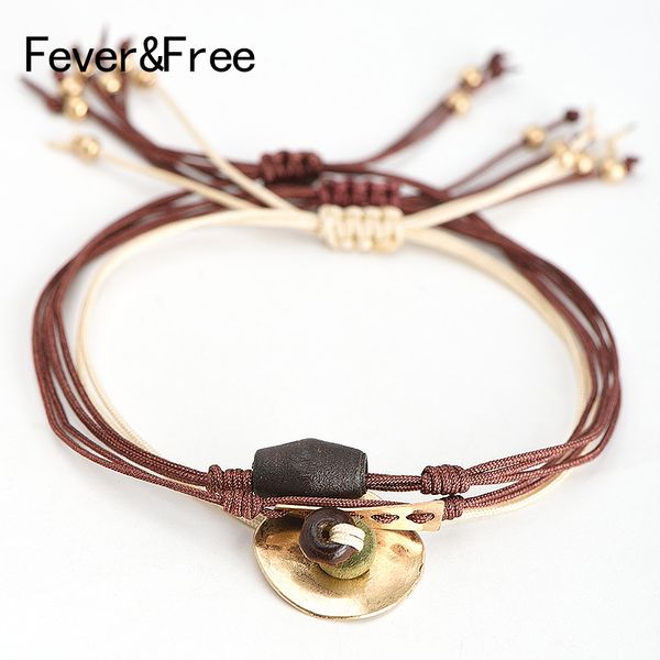 

charm bracelets fever&retro multilayer string bracelet for women wine red color fringed beads wood woven & bangles jewellery gift, Golden;silver