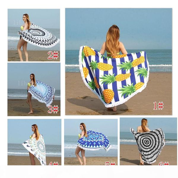 

16 color europe and the united states romantic su sha sand towel round ultra - fine fiber active printing beach towel u002, Blue;gray