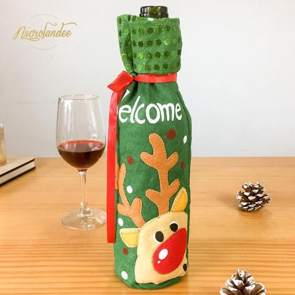 

nicrolandee christmas wine bottle cover doll snowman stocking gift holders navidad decor new year home party new decoration diy
