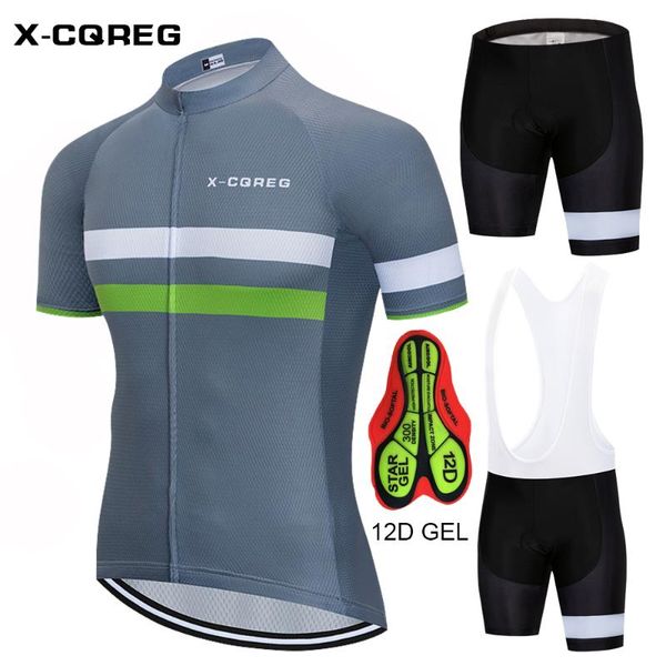 

x-cqreg 2020 pro summer cycling jersey set mountain bike clothing mtb bicycle clothes wear maillot ropa ciclismo men cycling set, Black;blue