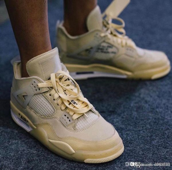 

2020 release white x sp wmns 4 sail muslin black mens women 4s basketball shoes outdoor sneakers with box ing