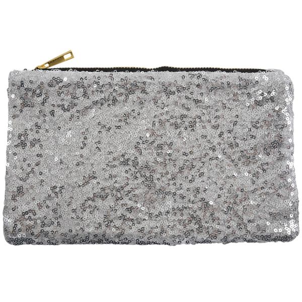 

2020 new womens luxury designer genuine leather purses party evening bag dazzling sequins handbag wallet purse glitter spangle clutch silver