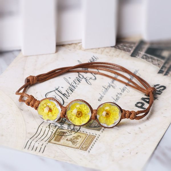 

link, chain luyun boho daffodil hand-woven rope crystal glass bracelet for women jewelry bracelets friends adjustable can be wholesale, Black