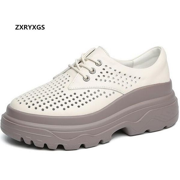 

dress shoes promotion 2021 spring summer full genuine leather breathable sandals platform wedges non-slip light high heeled, Black