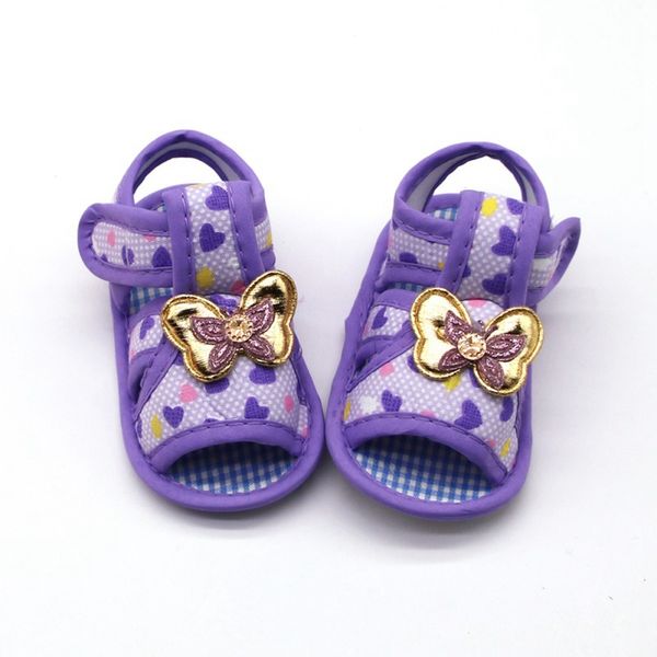 

2020 newborn sandals golden butterfly baby sandals dot love print baby toddler shoes for 0-18m, Black;red
