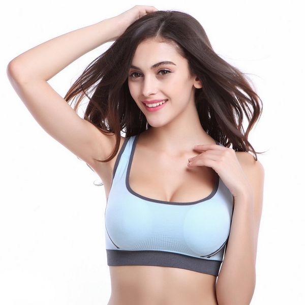 

vertvie new arrival women's sports bra elastic breathable seamless yoga bra running shockproof sportswear crop brassiere, White;black
