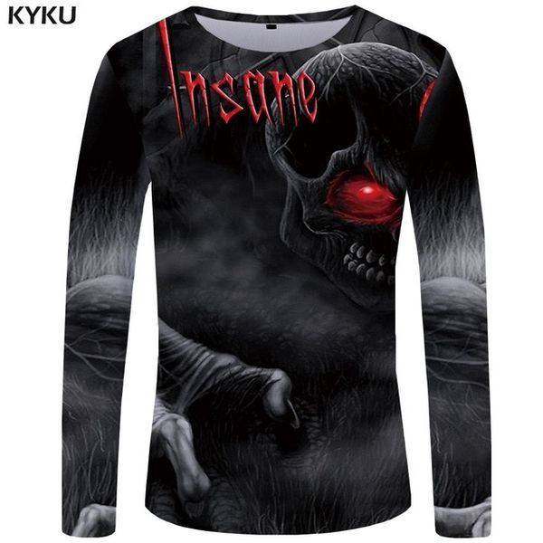 

skull long sleeve black devil rock 3d print shirts hippie graphic anime men clothing