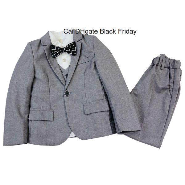 

flower boys blazer vest pants 3pcs clothing set graduation tuxedo suit for wedding kids birthday dress children ceremony costume