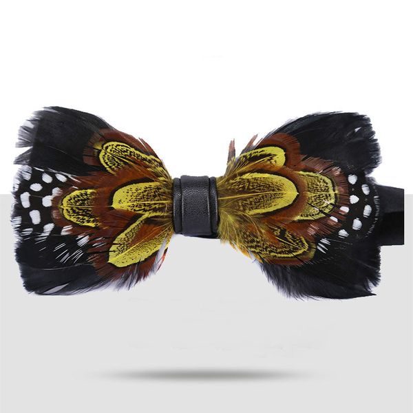 

neck ties fashion men accessories rhinestone bow natural peacock feather luxury tie for wedding party, Blue;purple