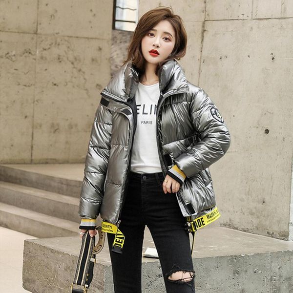 

winter jacket women thick warm bright women s short style 2020 winter new korean fashion coat fashion 8620, Black
