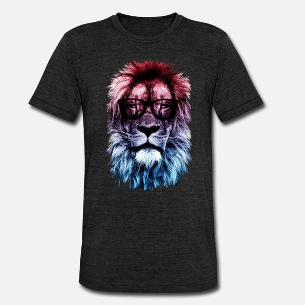 

hipster lion t shirt men custom 100% cotton round collar natural loose basic summer formal shirt