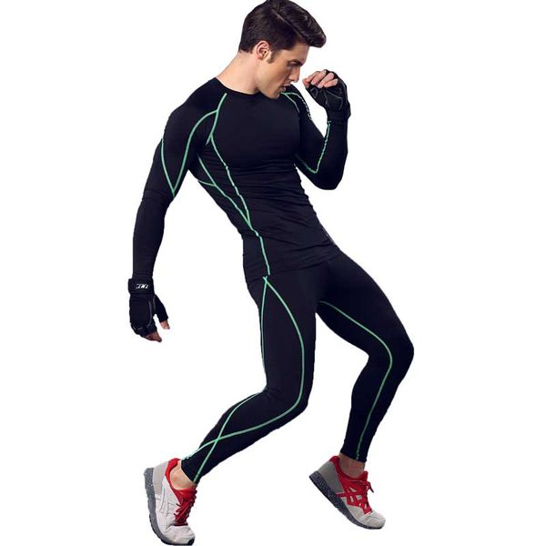 

men pro fitness sets quick-dry exercise gymming + short t-shirt tee vest sporting beach board runs yogaing tank t shirt 3134, Gray