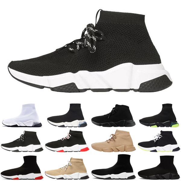 

men women casual sock shoes speed trainer vintage triple black socks lack-up platform mens womens trainers sneakers plate-forme