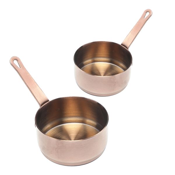 

stainless steel portable soup pot milk heating sauce pan set of 2