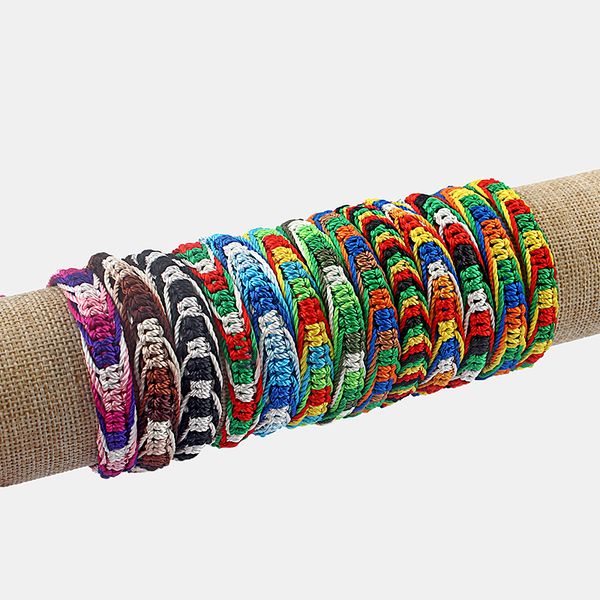 

1pcs colourful thread handmade braided surfer woven friendship bracelet, Red;blue
