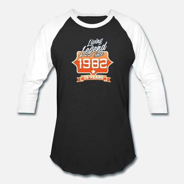 

legend birthday 1982 t shirt men designs tee shirt euro size s-3xl clothes famous funny summer letters shirt, White;black