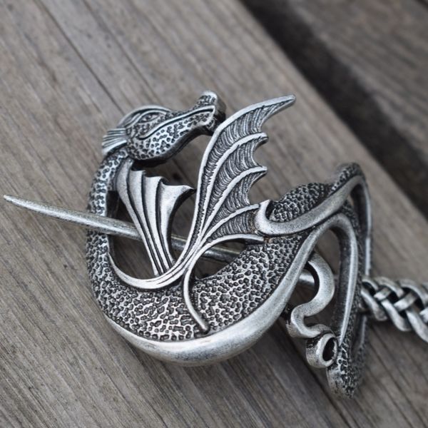 

viking dragon hairpin woman jewelry gift, Golden;silver