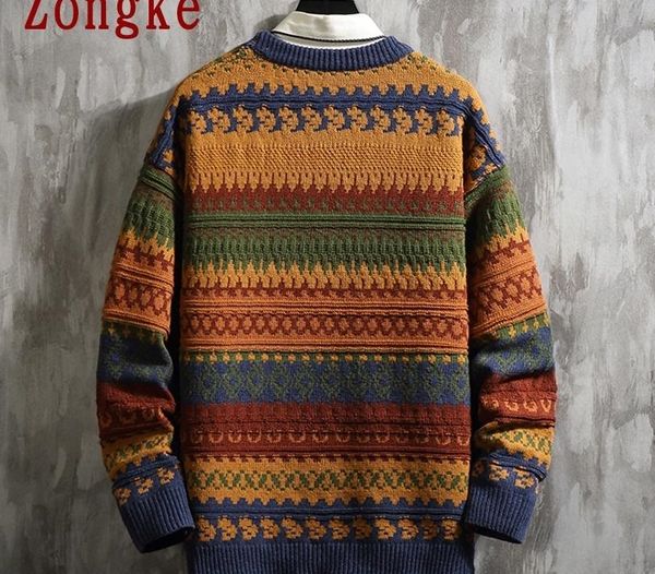 

zongke 2020 new spring casual slim fit knitted pullover men fashion brand national style mens sweater warm -5xl mx200711, White;black