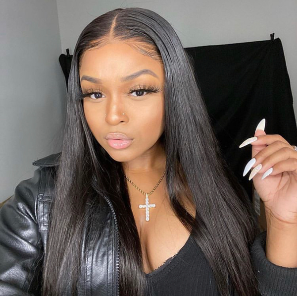 

selling 150 density 26 straight human hair wigs for women brazilian remy 13x4 lace front human hair wigs preplucked with baby hair, Black