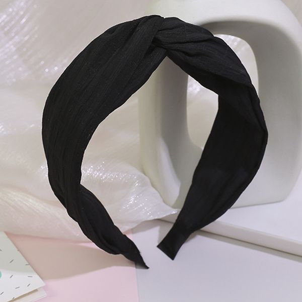 

haimeikang fashion bezel bright silk wide pressure hair cross hair hoop solid color headband simple sweet accessories