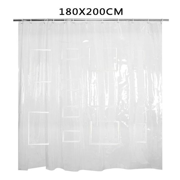 

bathroom decor easy clean transparent eva hanging modern shower curtain privacy protection waterproof home with 12 pockets