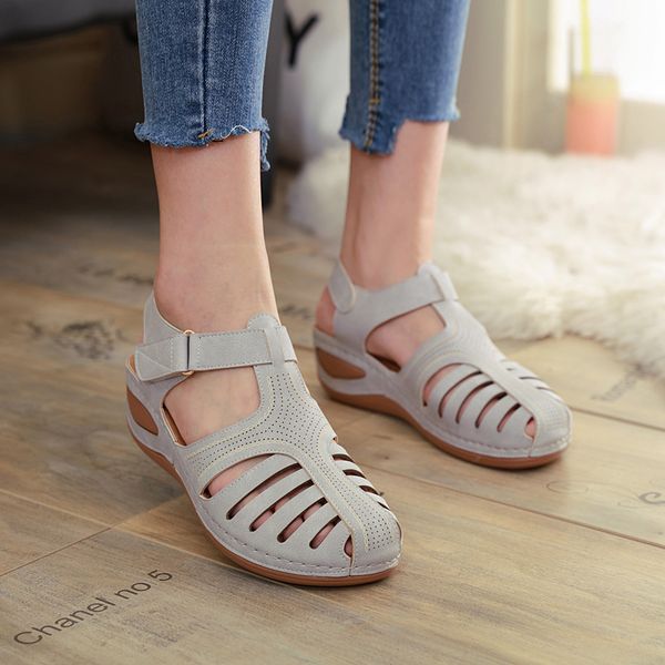 

woman shoes new wedges shoes summer sandals for lady comfy soft hollow breathable women sandals casual plus size 36-44, Black