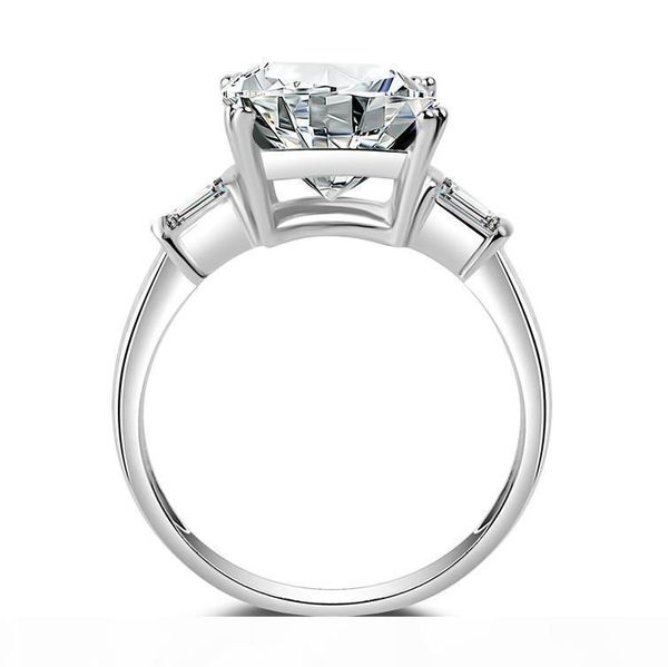 

f женщины '; s square 5 ct три камень большого ювелирных изделия кольцо pure 100% 925 silve белого топаза 5a цирконий cz engagement wedding, Slivery;golden
