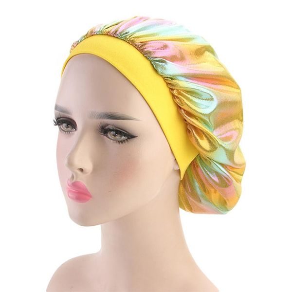 

salon elastic head cover shower ladies soft hair care sleeping hat fashion wide band women night cap chemotherapy bonnet turban, Blue;gray
