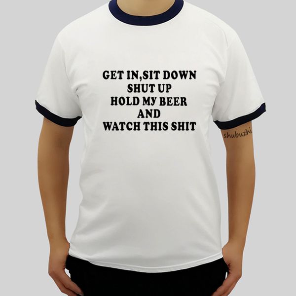 

brand tshirts mens fashion tee get in sit down summer male raglan sleeve t-shirt euro size tee-shirt