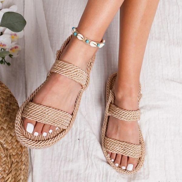 

2020 new summer women flat sandals rope female beach shoes wedge shoes high heel comfortable platform sandals sandalia feminina, Black