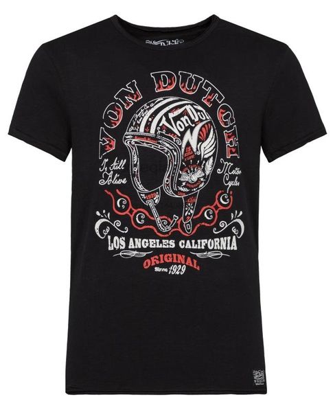 

2020 summer style tee shirt for man von dutch t-shirt retro biker rocker to-neck tee, White;black