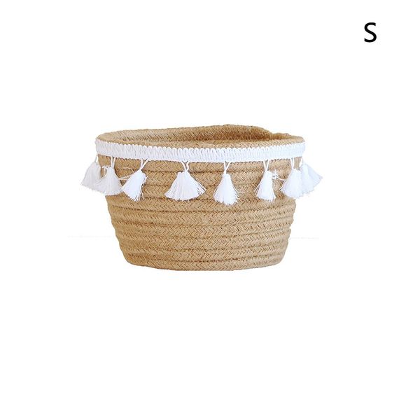 

home tassel decoration storage basket sundries hamper cotton rope nordic style