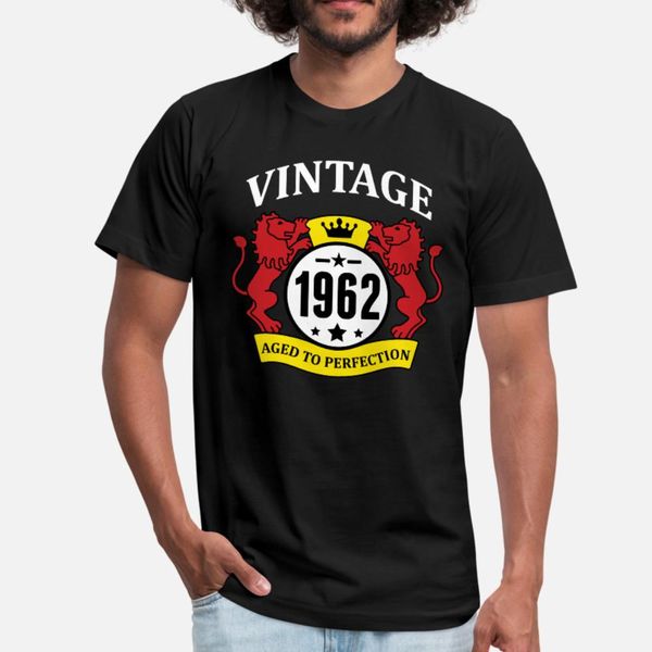 

урожай 1962 aged к совершенству тенниска мужчины настройка 100% хлопок crew neck костюма сумасшедший юмор весна семьи рубашку, White;black