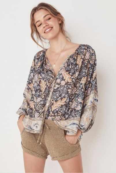 

loose blouses casual long sleeve ladies clothing literary style v-neck womens shirts summer floral print casual, White