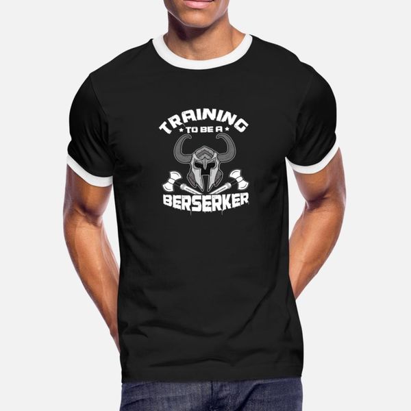 

training to be a berserker t shirt men knitted cotton round neck kawaii famous funny summer pattern shirt