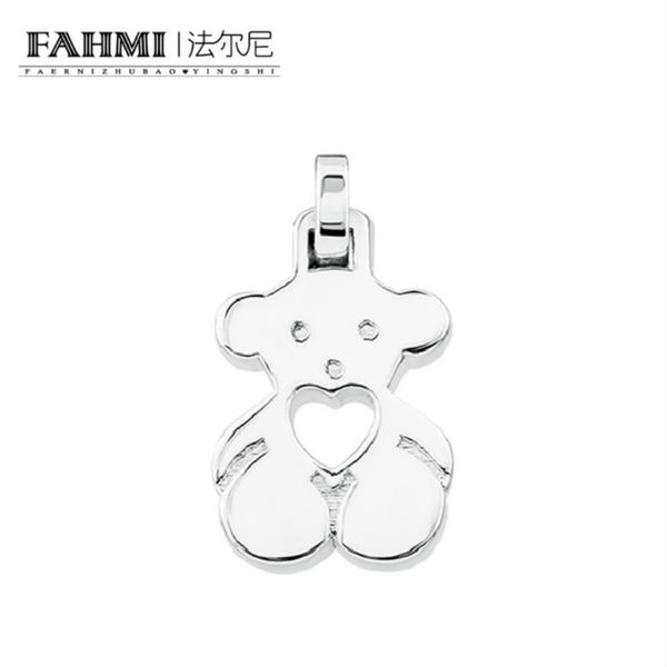 

fahmi 100% 925 sterling silver fashion youth cute casual bear pendant original charm women charming gift valentine's day gift1, Golden;silver