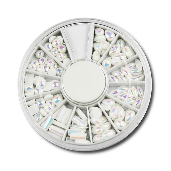 

1box 0.2mm -4mm flat back half round pearls mix assorted bling pearls cabochons gems diy art craft deco wholesale ivory, Silver;gold