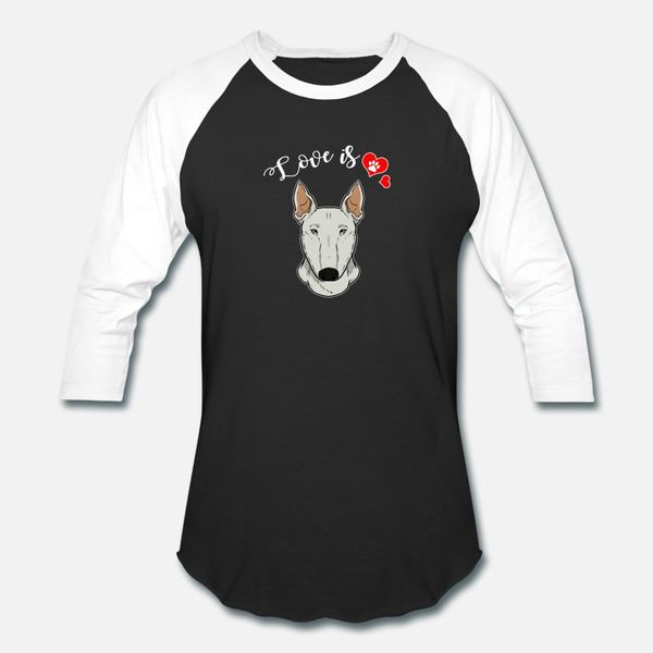 

love is bull terrier dog owner paw heart gift t shirt men designer cotton s-3xl pattern cute authentic summer natural shirt