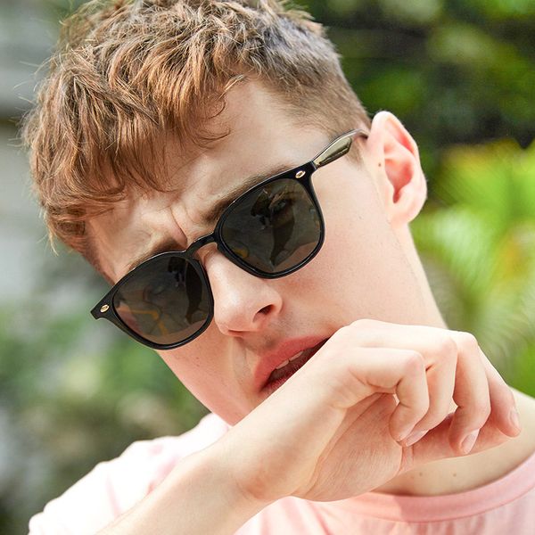 

small rivet square sunglasses men polarized classic vintage brand for women men lentes de sol hombre masculino, White;black