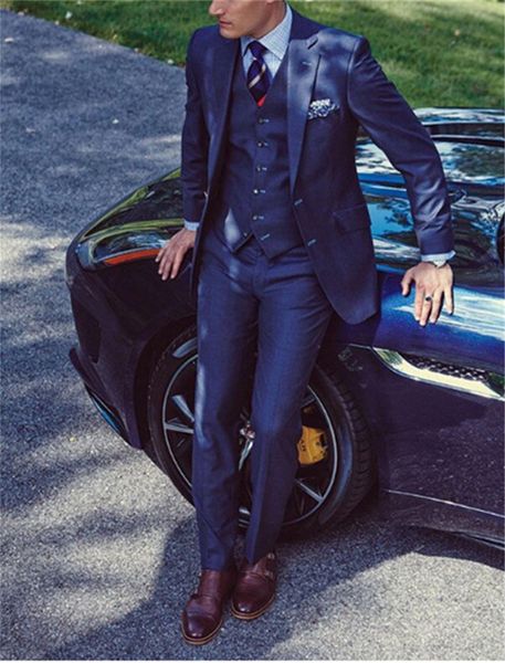 

handsome wedding tuxedos notch lapel slim fit suits for men groomsmen suit three pieces prom formal suits (jacket+pants+vest+tie) w317, Black;gray
