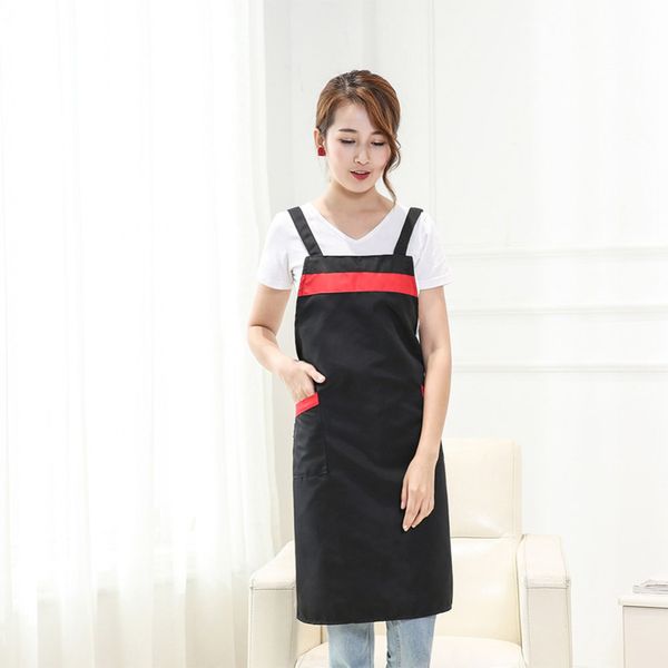

women men kitchen restaurant chef apron easy care dining cooking with pockets
