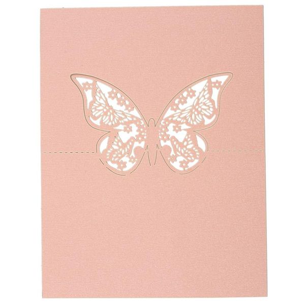 

50pcs butterfly paper place card holder name cards table number for wedding event party decoration pink