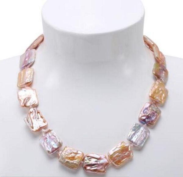 

jewelry 16.5x25-17x25mm light lavender baroque pearl necklace, Silver