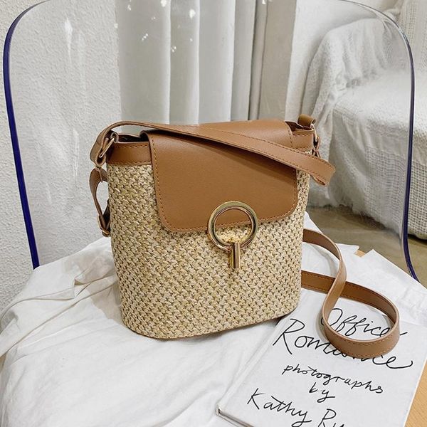 

fashion women's open weaving solid color messenger bag hand bag shoulder bag#s