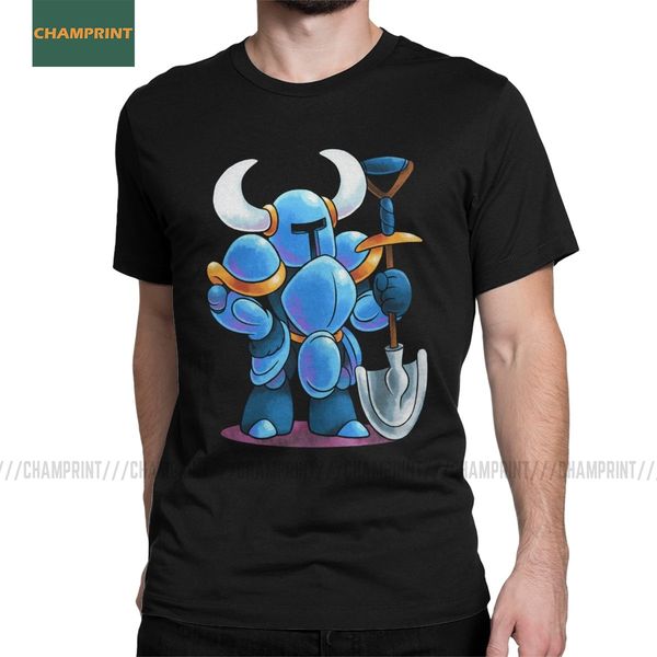 

shovel knight paper jam men's t shirts game yacht club plague indie shield grumps vintage tees short sleeve t-shirt 100% cotton