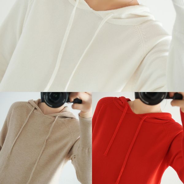 

women's hooded sweaterspring and autumn thin student 2020 new winter loose korean style sweater ins fairy sweater fashion dycql, Black