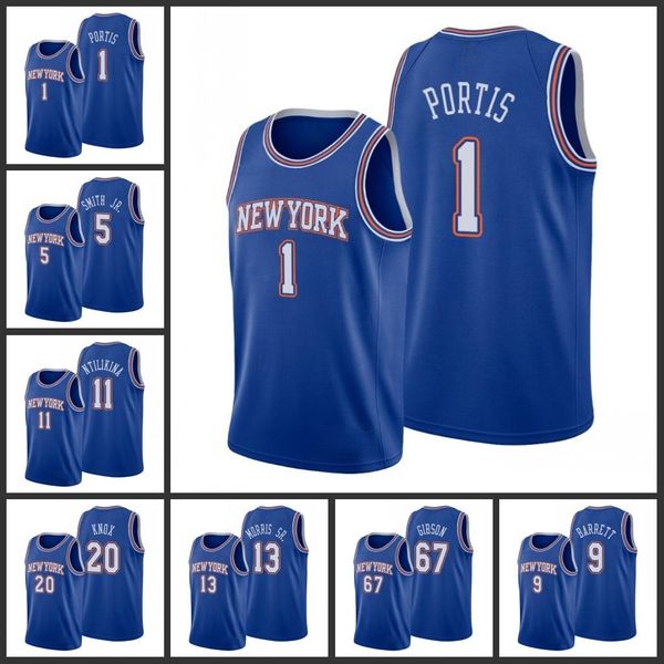 

new york knicks r.j. barrett bobby portis courtney lee frank ntilikina kevin knox henry ellenson taj gibson men icon jersey, Black